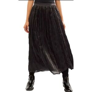 Free People Vera City pleated crinkle maxi skirt NWOT size 10‎